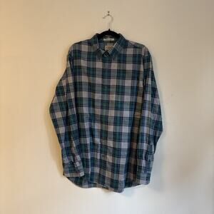 L.L.Bean Men’s Wrinkle-Free Plaid Button-Down Shirt 100% Cotton - Size Large